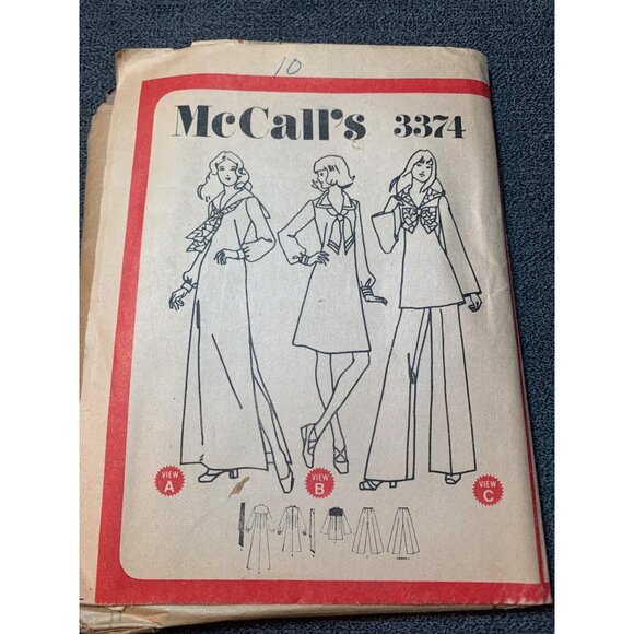Vintage McCalls 3374 Sewing Pattern Dress Tunic Size 10 1970s uncut - Picture 1 of 5